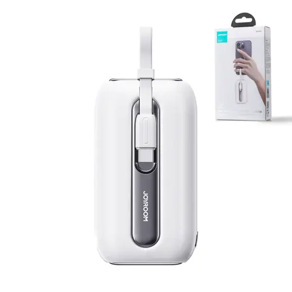 Joyroom JR-L012 Colorful Series LED Digital Display Dual Cables Power Bank – Color: White – View 2
