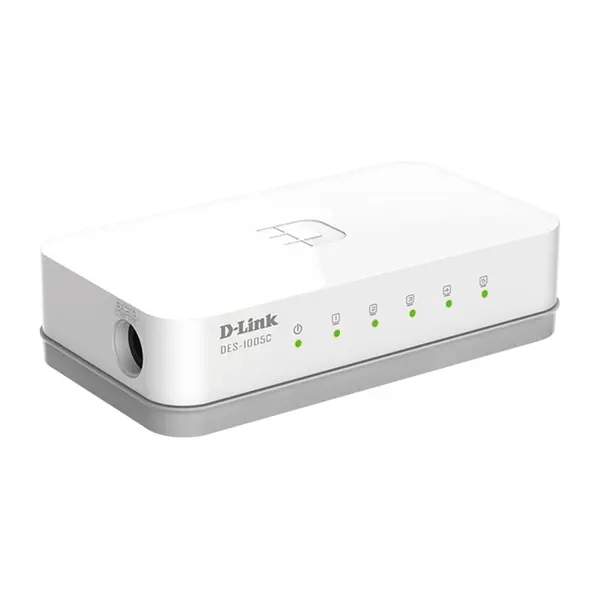  D-Link DES-1005C 5 Port 10/100M Unmanaged Network Switch – View 1