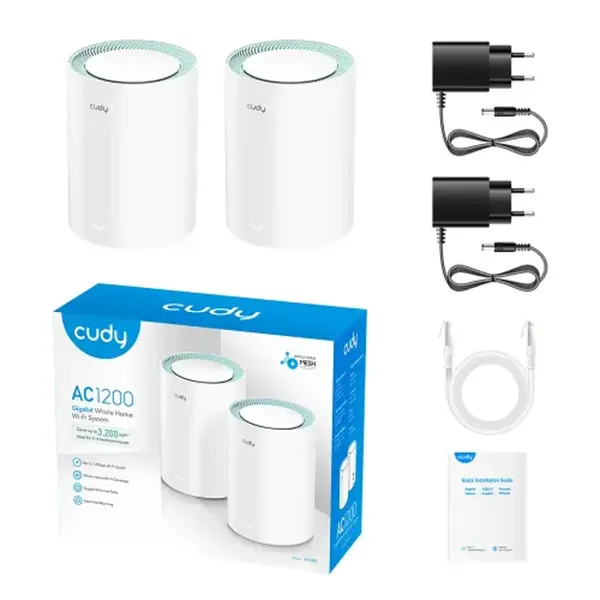 Cudy M1300 AC1200 Dual Band Gigabit Mesh Router (2 Pack) – View 3