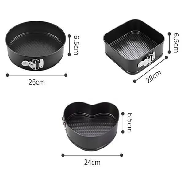 Non-stick Removable Bottom/Leak proof 3 pieces Cake Pan Maker – View 3