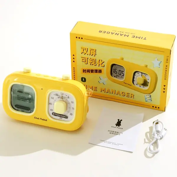 Dual Screen Kids Visual Timer 60 Minutes Visual Countdown Table Clock – View 5