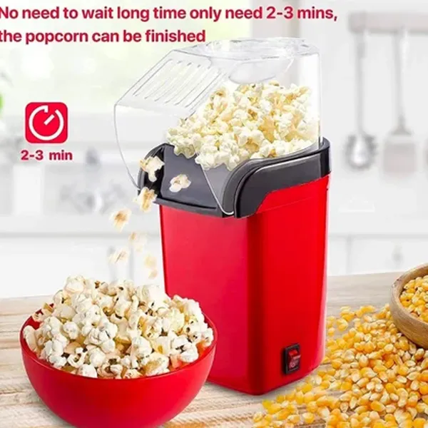 Automatic Electric Hot Air Top Cover Plastic Household and Car Popcorn Machine – Color: Red – View 3