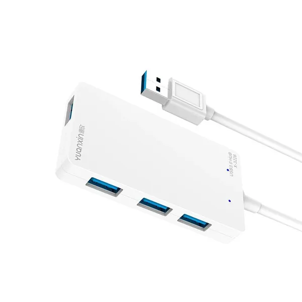 Yuanxin X-3226 USB Male to Quad USB Female White Hub – View 2