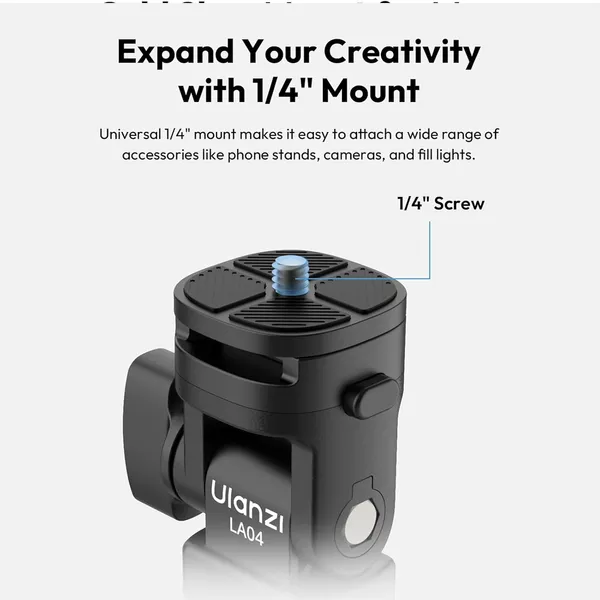 Ulanzi LA04 Universal Light Stand Adapter with 1/4" Cold Shoe Mount – View 2