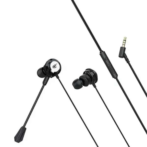 Havit GE02 Dual Microphone Hd Gaming 3.5mm Wired Earphone – Color: Black – View 2