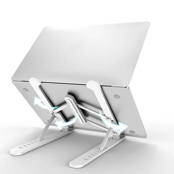 Laptop Stand Adjustable Aluminum Alloy Foldable Stand for 10-17 inch Tablets Notebook Laptop – Color: White – View 3
