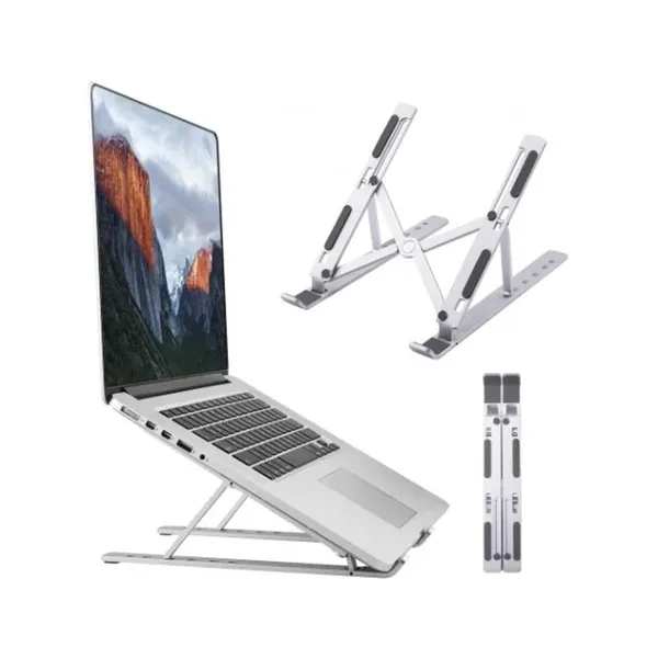 Laptop Stand Adjustable Aluminum Alloy Foldable Stand for 10-17 inch Tablets Notebook Laptop – Color: White – View 4