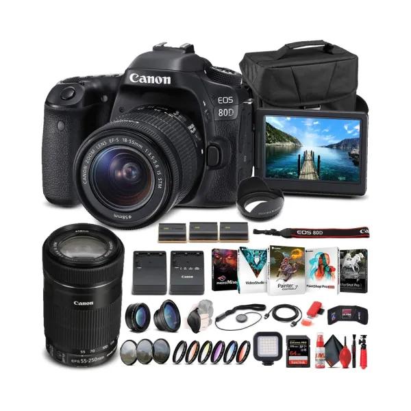 Canon EOS 80D 24.2MP EF-S 18-55mm STM Lens DSLR Camera – View 4