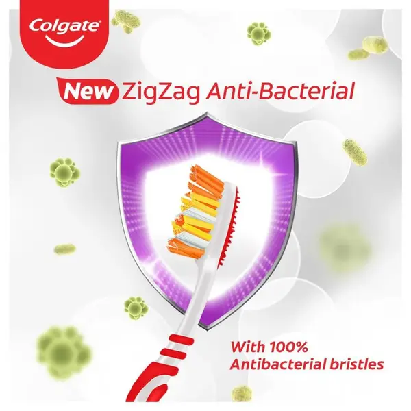 Colgate CPF7 ZigZag Anti Bacterial Toothbrush Pack of 3 – View 2
