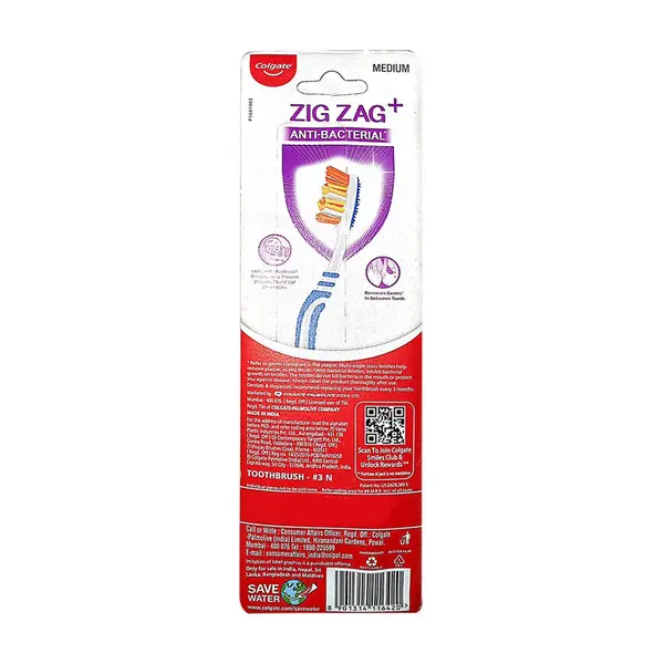 Colgate CPF7 ZigZag Anti Bacterial Toothbrush Pack of 3 – View 4