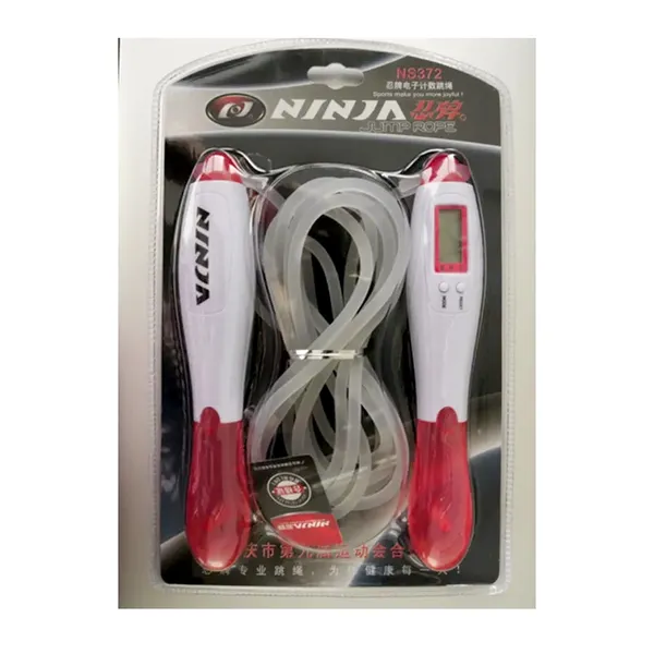 Ninja Digital Counter Exercise Fitness Training Skipping Rope – Color: Red – View 2