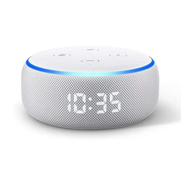 Amazon Echo Dot 3rd Gen Chromecast Mini Speaker – With Clock – Color: White – View 2