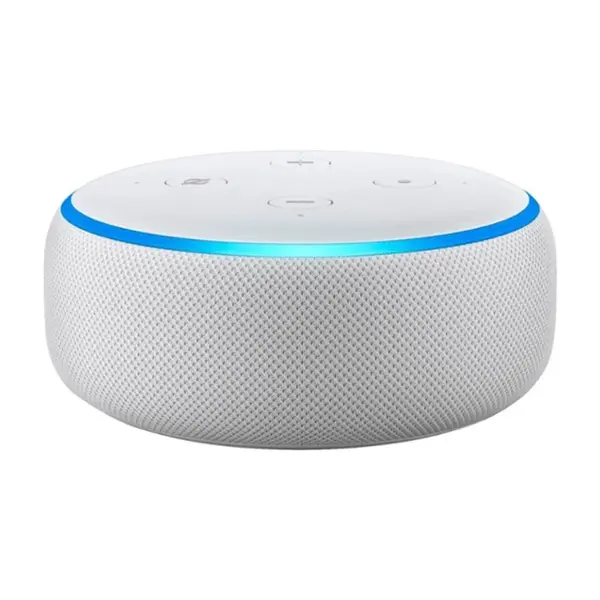 Amazon Echo Dot 3rd Gen Chromecast Mini Speaker – With Clock – Color: White – View 3