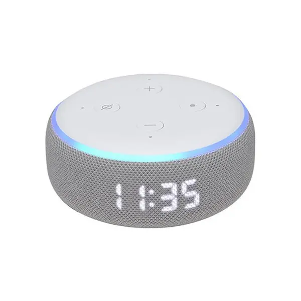 Amazon Echo Dot 3rd Gen Chromecast Mini Speaker – With Clock – Color: White – View 1