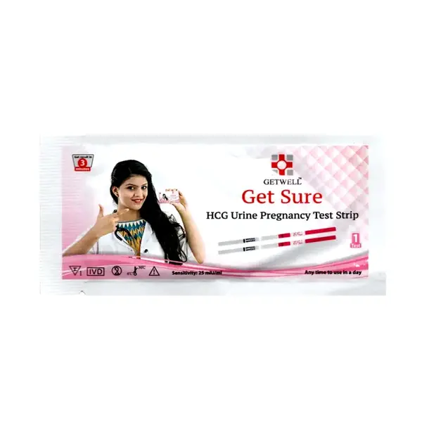Getwell Get Sure Pregnancy Test Strip Urine HCG Check – View 1
