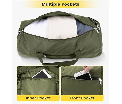 Vorspack 28 Inches Foldable & Lightweight Gym Bag for Men – Color: Green – View 2