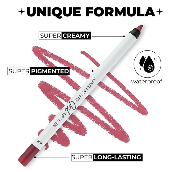 Lamel Long 409 Caramel Weightless Long Lasting Gel Lip Liner – View 2