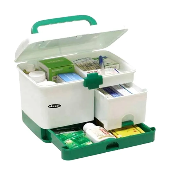 MK Plastic Multi Layer Emergency Medicine Storage First Aid Storage Box with Handle – View 3