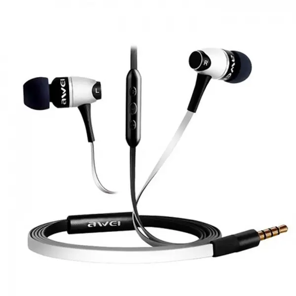 Awei S80VI Metal HIFI 3.5mm Wired Earphone – Color: White – View 2
