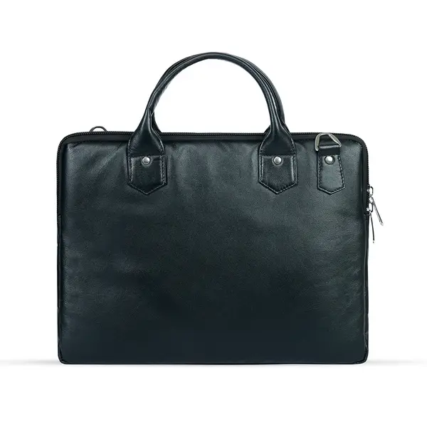 Men's 17.3 Inch Water-resistant Canvas Computer Office Work Bag – Color: Black – View 2