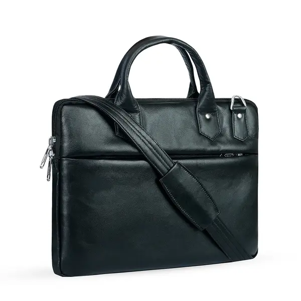 Men's 17.3 Inch Water-resistant Canvas Computer Office Work Bag – Color: Black – View 1