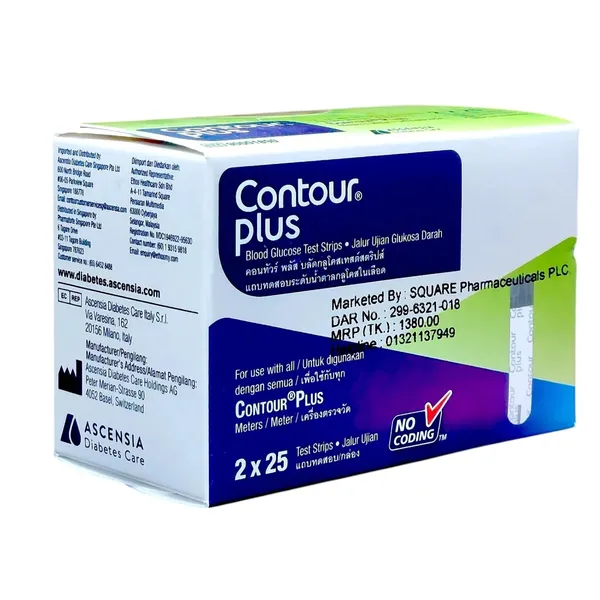 Contour Plus Blood Glucose Test Strips – Accurate Blood Sugar Testing – Number Of Strips: 50 – View 1