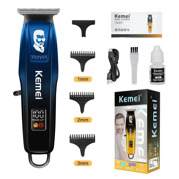 Kemei KM-J03 Professional Hair Clipper and Beard Trimmer for Men – Color: Blue – View 2