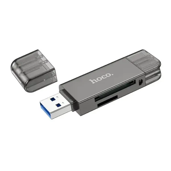 Hoco HB39 2-in-1 USB & Type-C 3.0 Card Reader – View 3