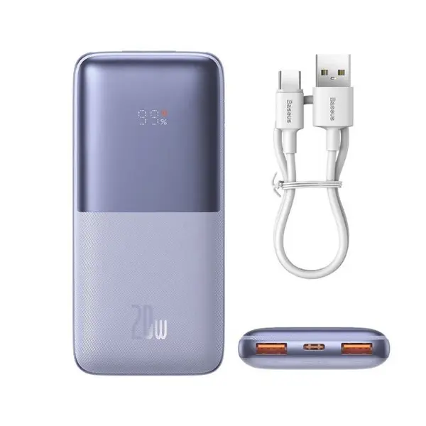 Baseus Bipow Pro Digital Display Fast Charge Power Bank – Color: Purple – View 3