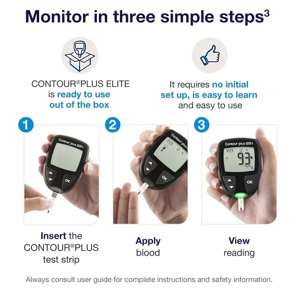 Contour Plus Elite Blood Glucose Monitoring System for Diabetes Control – View 4