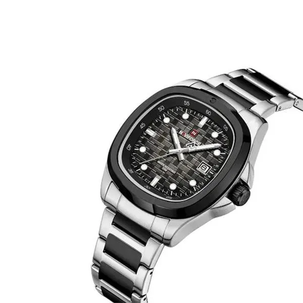 Naviforce 9240 High Quality Stainless Steel Waterproof Men's Watch – Dial Color: Black, Strap Color: Black – View 2