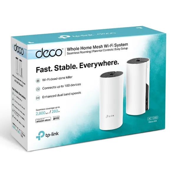 TP-Link Deco M4 AC1200 Dual-Band Mesh Router (2 Pack) – View 4
