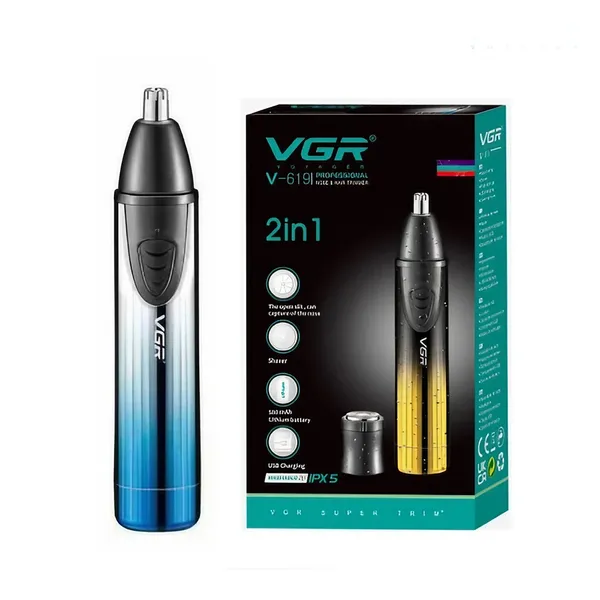 VGR V-619 Professional 2-in-1 Nose Trimmer and Grooming Kit for Men and Women – View 3