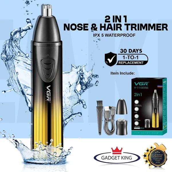 VGR V-619 Professional 2-in-1 Nose Trimmer and Grooming Kit for Men and Women – View 4