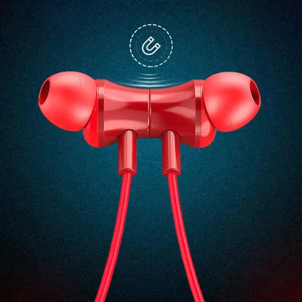 Lenovo QE07 Bluetooth 5.0 Wireless Neckband Headphones – Color: Red – View 2