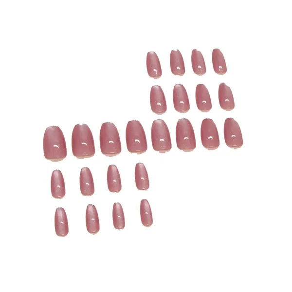 24Pcs Simple Ling Pink Nails Glue DIY Art Design Wearable Artificial Nails – View 1