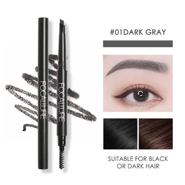 Focallure Fa18 Waterproof Auto Eyebrow Pencil 01 Dark Gray – View 1