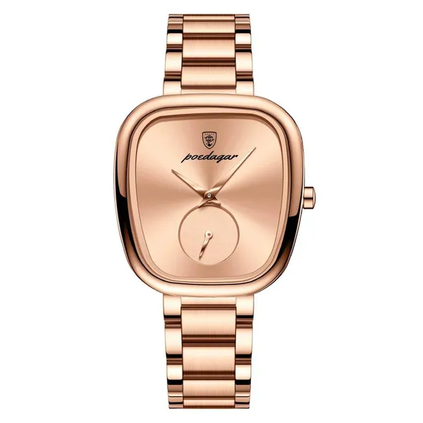 Poedagar 783 Luxury Stainless Steel Quartz Women’s Watch – Dial Color: Rose, Strap Color: Rose – View 1