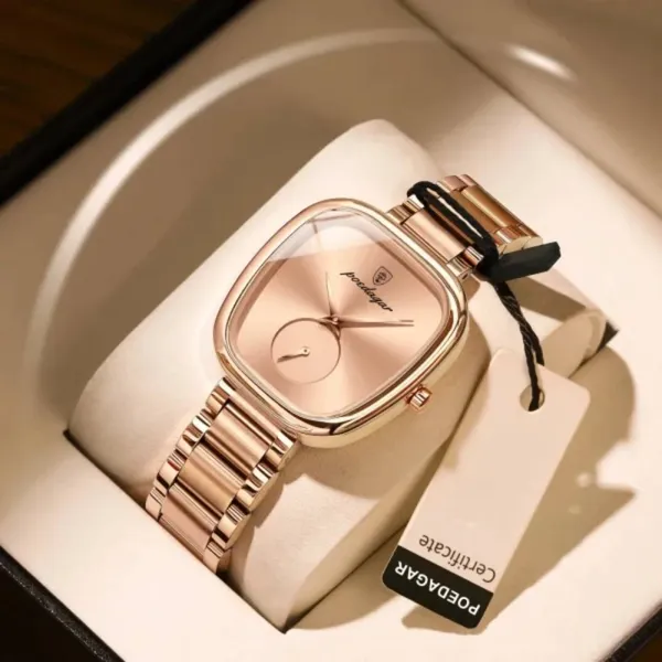 Poedagar 783 Luxury Stainless Steel Quartz Women’s Watch – Dial Color: Rose, Strap Color: Rose – View 5
