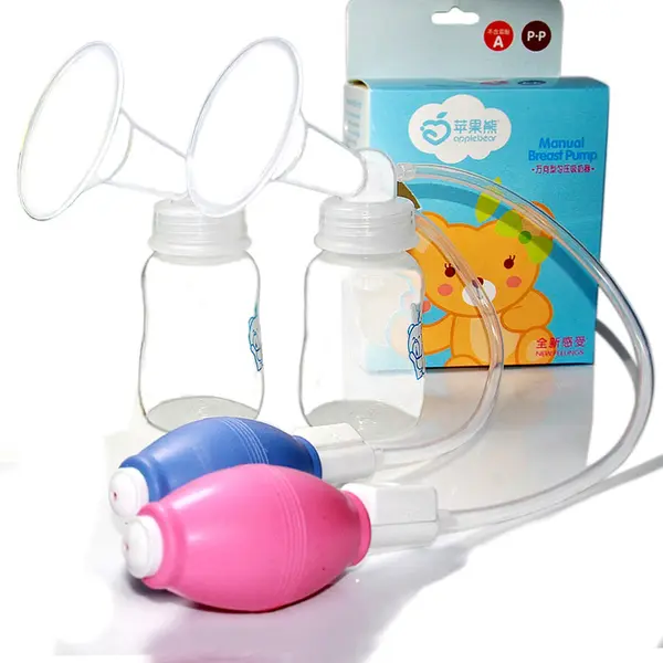 Manual Control Mom Breastfeeding Baby Milk Suction Breast Pumps – Color: Pink – View 2