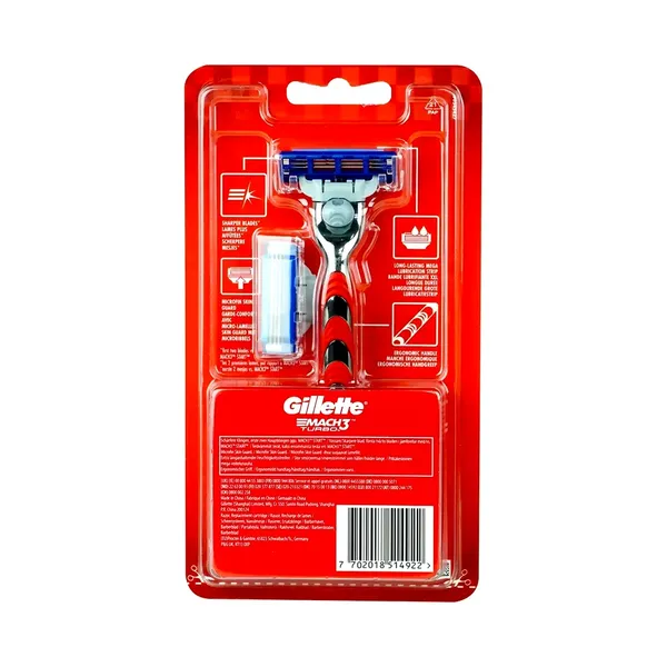 Gillette Mach3 Turbo 2 in 1 Men's Shaving Razor – View 2