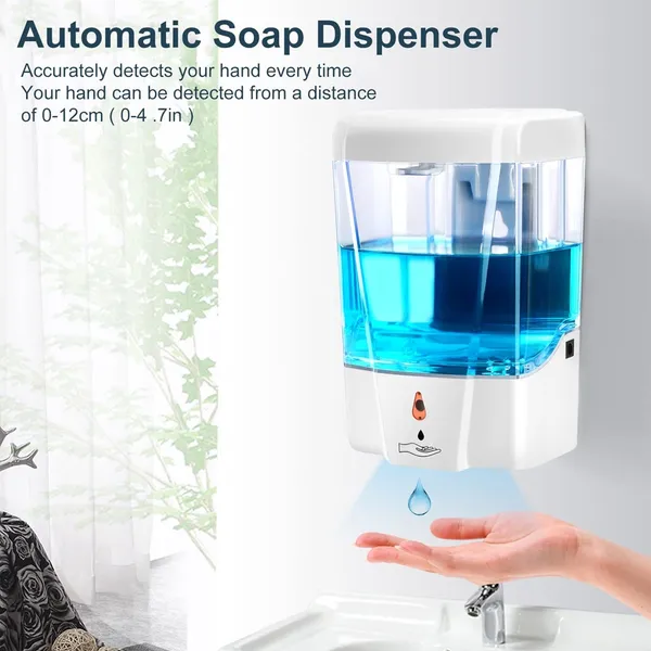 Automatic Touchless Infrared Motion Sensor Hand Sanitizer Liquid Soap Dispenser 700 ml – Color: White – View 4