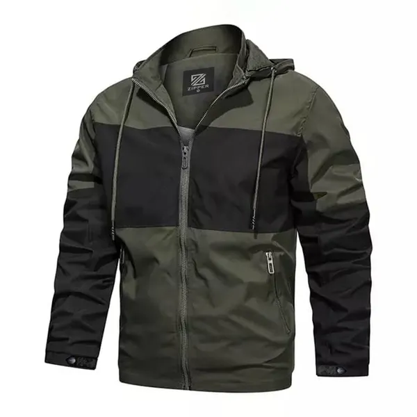 High Quality Twoil Jacket for Men with Hoode Olives and Black  – Color: Black, Size: M – View 1