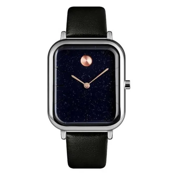 SKMEI 9187 Casual Quartz Leather Watch For Men – Dial Color: Black, Strap Color: Black – View 1