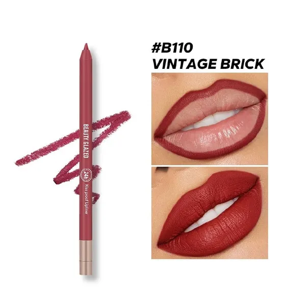 Beauty Glazed 110 Waterproof And Long Lasting Lipliner Vintage Brick – View 2