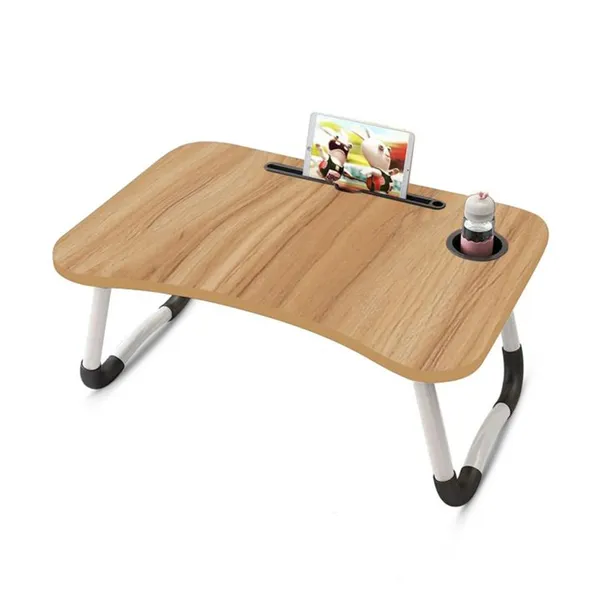 Techno Vibes Laptop Desk for Study and Reading with Foldable Non-Slip Legs Table Tray – Color: Gold – View 2