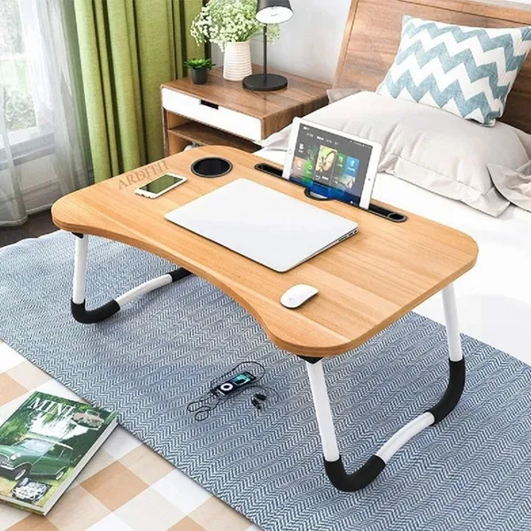 Techno Vibes Laptop Desk for Study and Reading with Foldable Non-Slip Legs Table Tray – Color: Gold – View 4