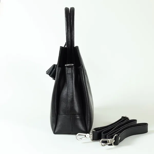 Trendy Contrast Luxury Juliet BLack Ladies Hand Bag – Color: Black – View 3