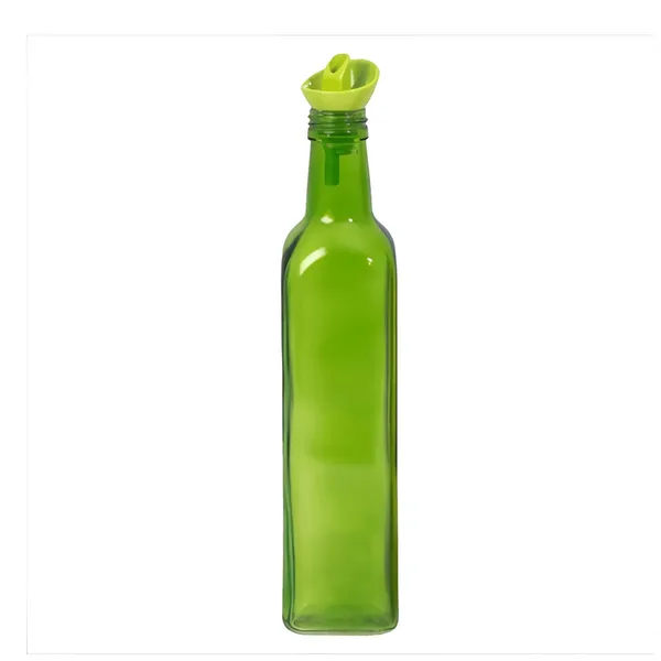 HEREVIN Decorated Square Oil and Vinegar Bottle Green Colour 500ML Glass – View 1