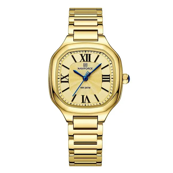 NAVIFORCE NF5042 Waterproof Stainless Steel Women's Watch – Dial Color: Gold, Strap Color: Gold – View 1